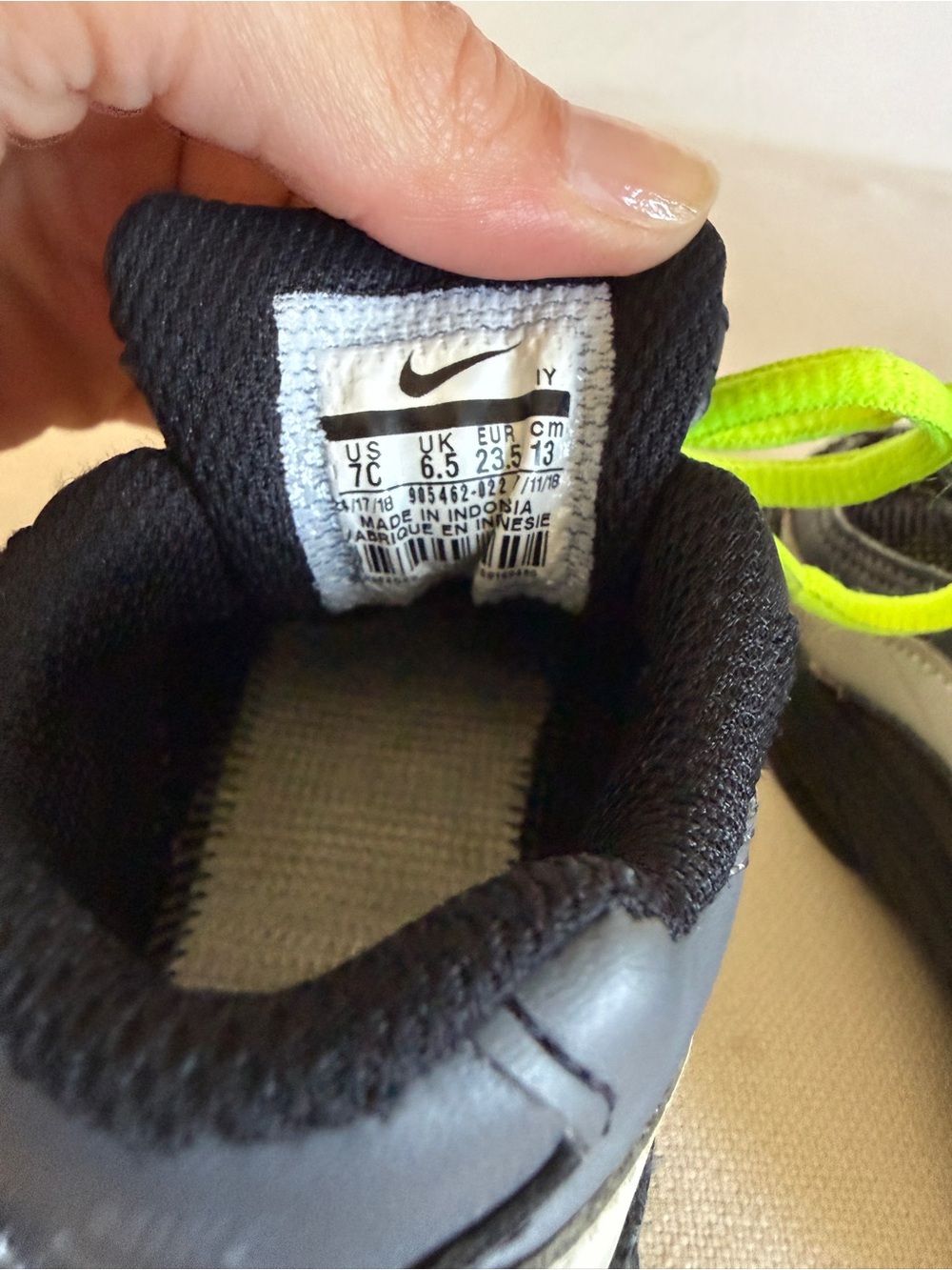 Nike Air Max 95 TD sneakers in a "Black Volt" colorway size 7C - Picture 2 of 11